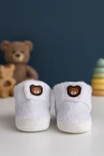 Premıum Peluş Ayıcık Detaylı Yumuşak Taban Erkek Bebek Ayakkabı-Bebek patik - Görsel 2