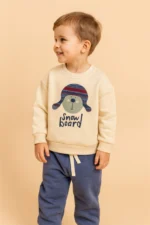 Premıum 3 iplik Nakışlı Erkek Çocuk Alt Üst Takım / Erkek Bebek Eşofman Takımı
