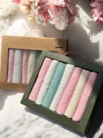 ÖZEL SERİ %100 ORGANİK PAMUK 7'Lİ AĞIZ MENDİLİ PEMBE MİX