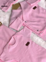 7'li Pembe Organik Pamuk  Bebek Hastane Çıkışı Seti (Battaniyeli) – %100 Organik Pamuk - Görsel 3
