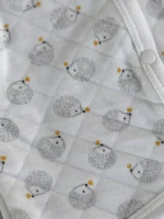 Organik Pamuk Kirpi Desenli Krem Kapitone Bebek Yeleği - Görsel 2