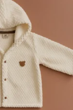Premıum Özel Dokulu Peluş Unısex Bebek Hırka / Bebek hediyelik - Görsel 2