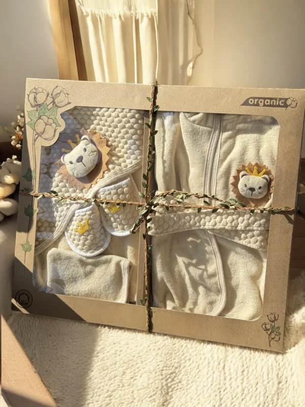 %100 Organik Pamuk Bebek Premium Bornoz Seti
