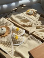 %100 Organik Pamuk Bebek Premium Bornoz Seti - Görsel 3