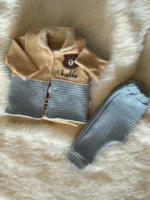 Triko Welsoft Erkek Çocuk Yelekli Takım 3'lü Set Polar Peluş