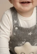 Yıldız Detaylı Bebek Kadife Salopet Takım / Premıum ikili takım - Görsel 7