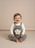 Yıldız Detaylı Bebek Kadife Salopet Takım / Premıum ikili takım - Görsel 4