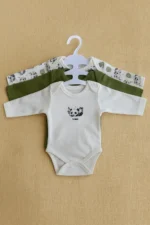 Panda Temalı Organik Pamuk Erkek bebek 3'lü body zıbın set