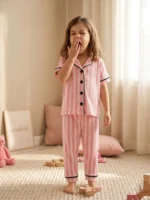 Çizgili Yazlık Pamuk Pijama Takımı – Nefes Alan Hafif Kumaş - Görsel 2