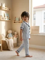Çizgili Yazlık Pamuk Pijama Takımı – Nefes Alan Hafif Kumaş - Görsel 9