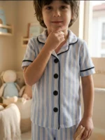Çizgili Yazlık Pamuk Pijama Takımı – Nefes Alan Hafif Kumaş - Görsel 8